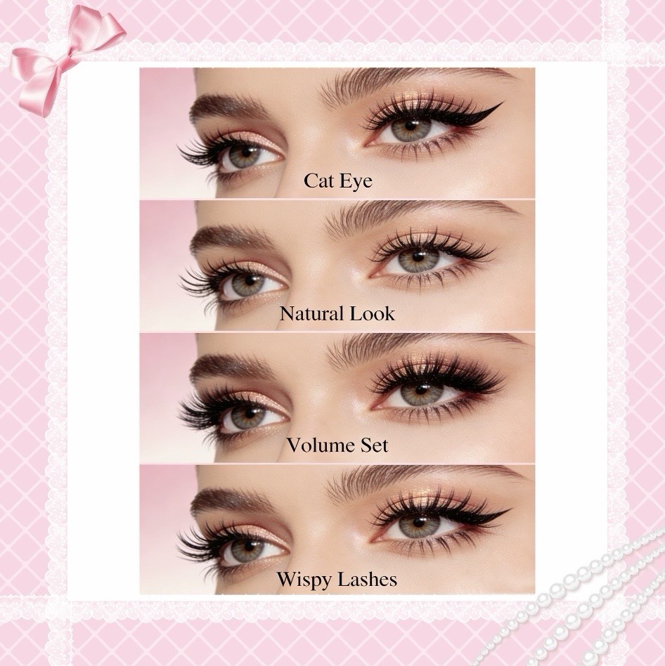 Laminated Waterproof Lash Style Reference Cards for Salon Upsell