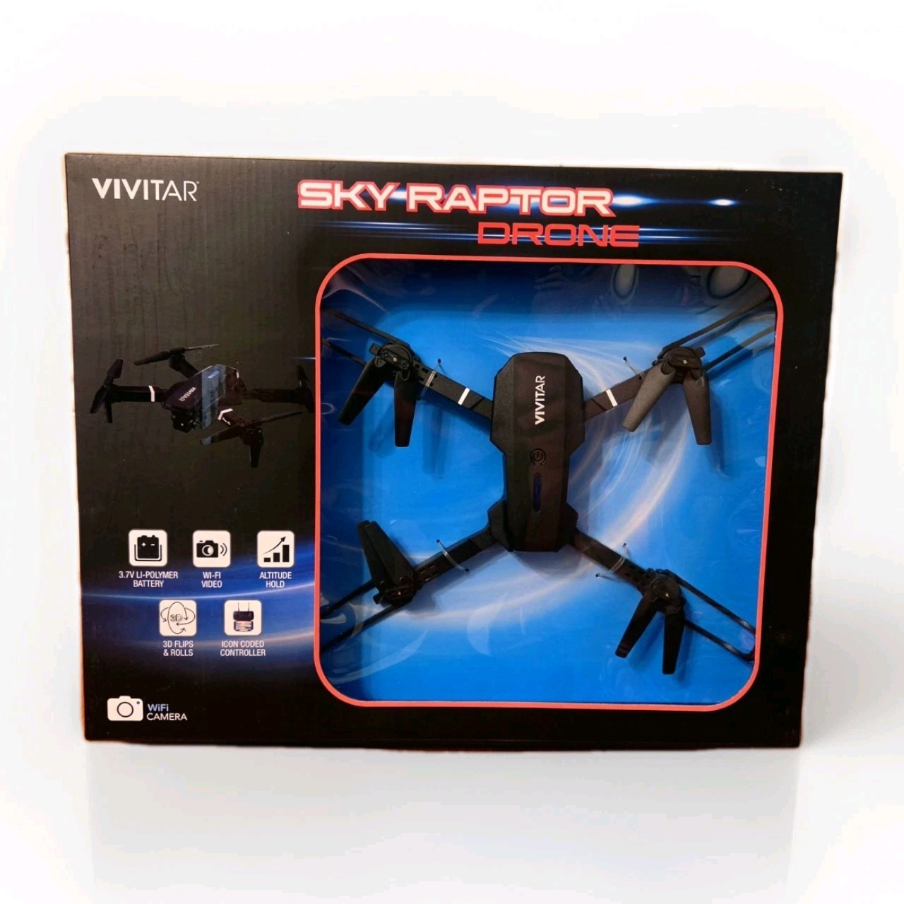 Vivitar Sky Raptor Wi-Fi Camera Drone Foldable Altitude Hold: Sealed DRCX5-NOC