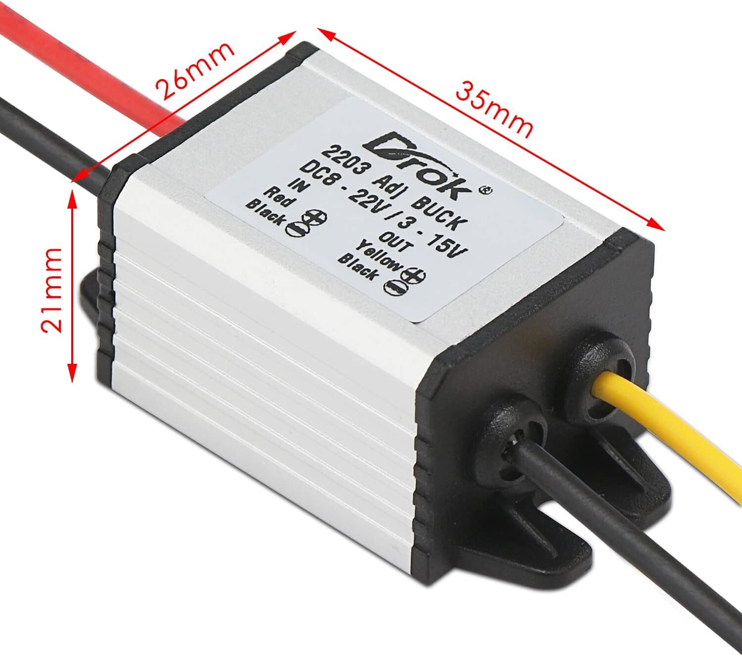 Regulador De Voltaje Del Convertidor Reductor De Cc A Prueba De Agua 8-22 V ...