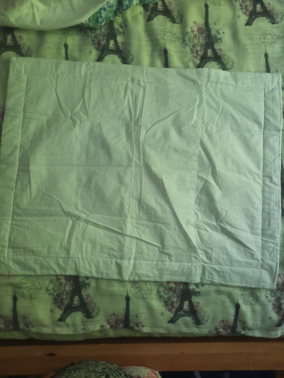 SET 2 OF PATCHWORK PILLOWCASE COTTON WHITE BLUE