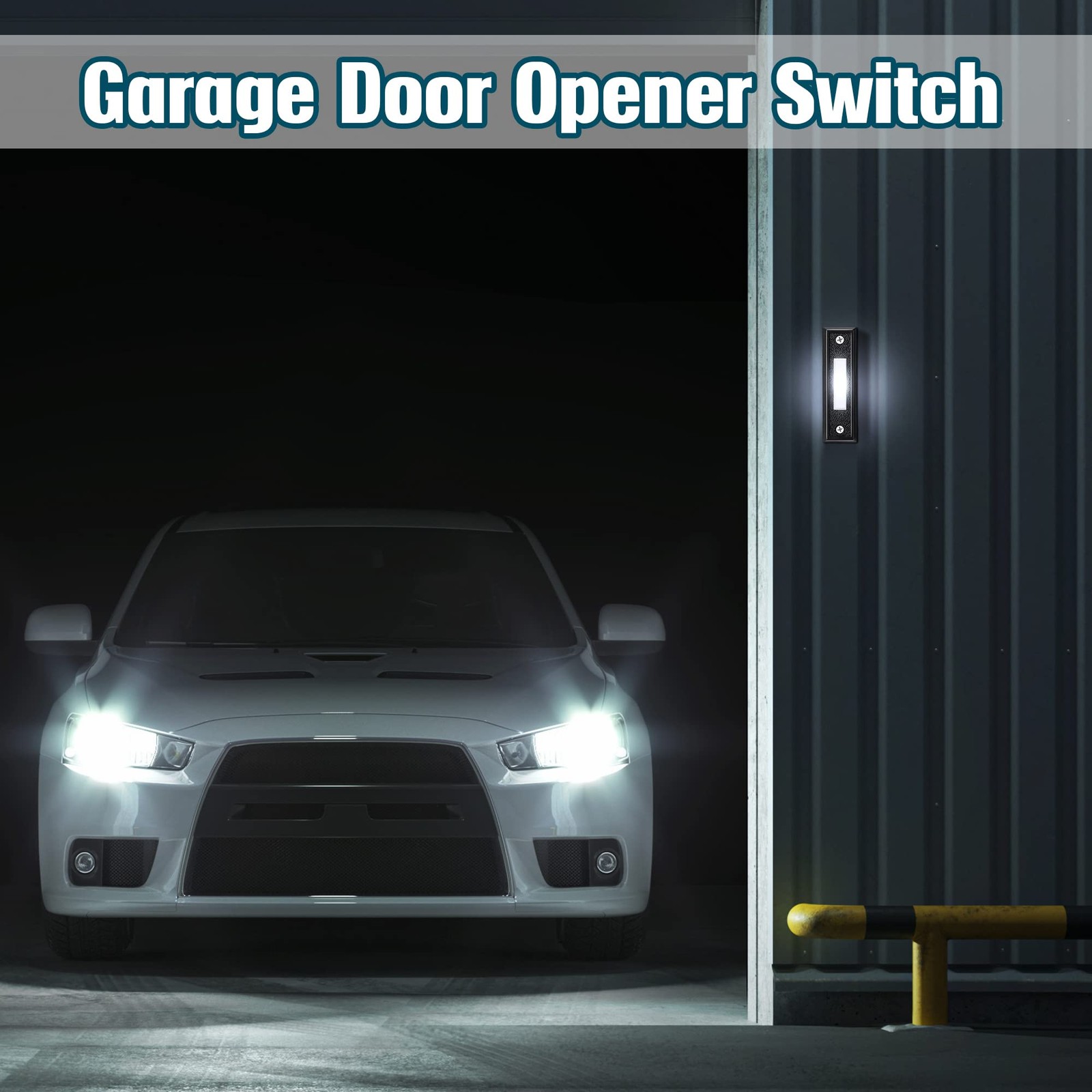 2 Pack Lighted Doorbell Button Wall Mounted Garage Door Opener Switch