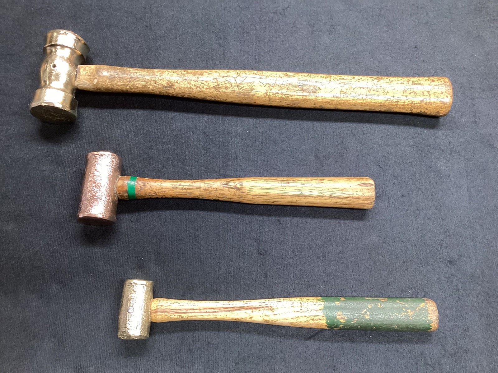 Vintage Copper & Brass Mallets / Hammers Gunsmith Jeweler Etc Nice ! L👀K !