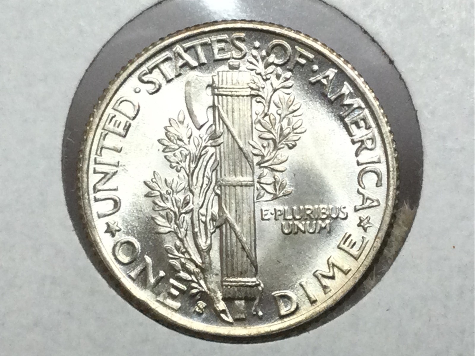 1937-S Mercury Dime split bands in uncirculated