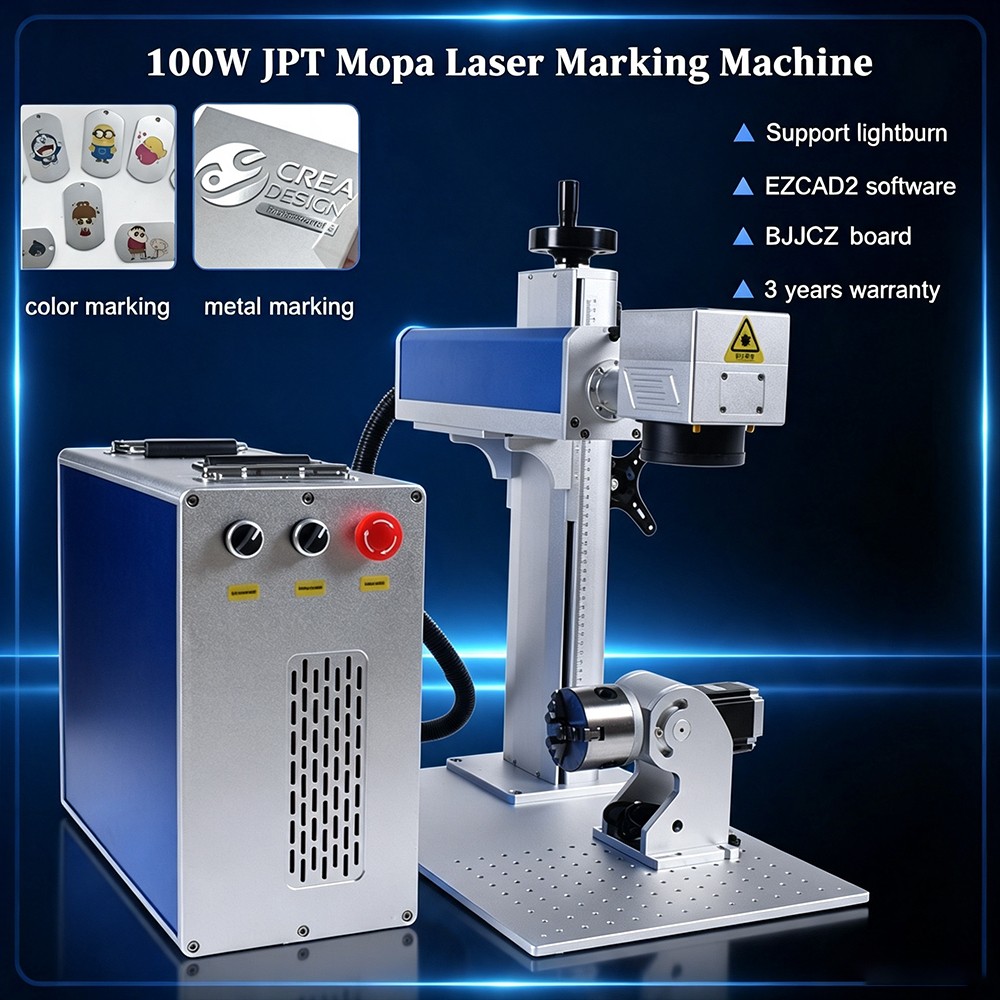 100W JPT MOPA Fiber Laser Marking Machine Laser Engraver for Metal DIY Jewelry