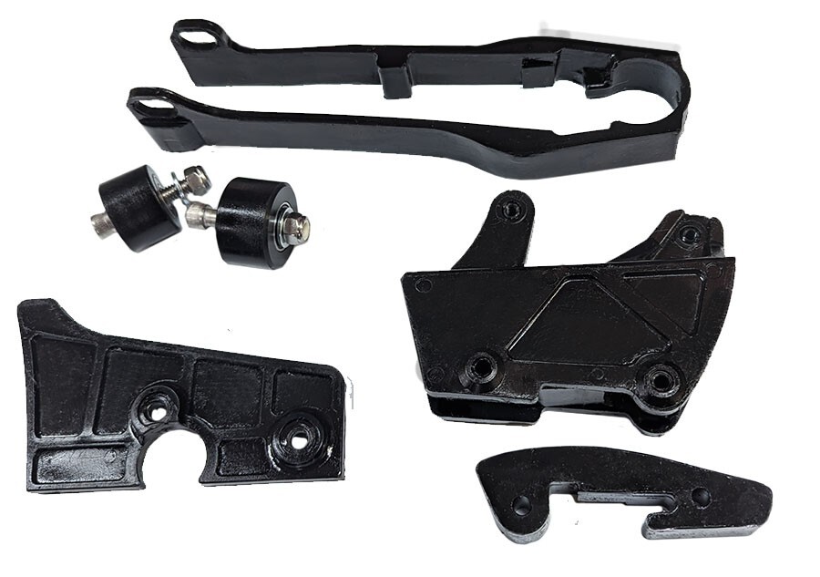 1986  HONDA CR125-250-500 CHAIN SLIDER SET-COLORS BLACK-BLUE-RED