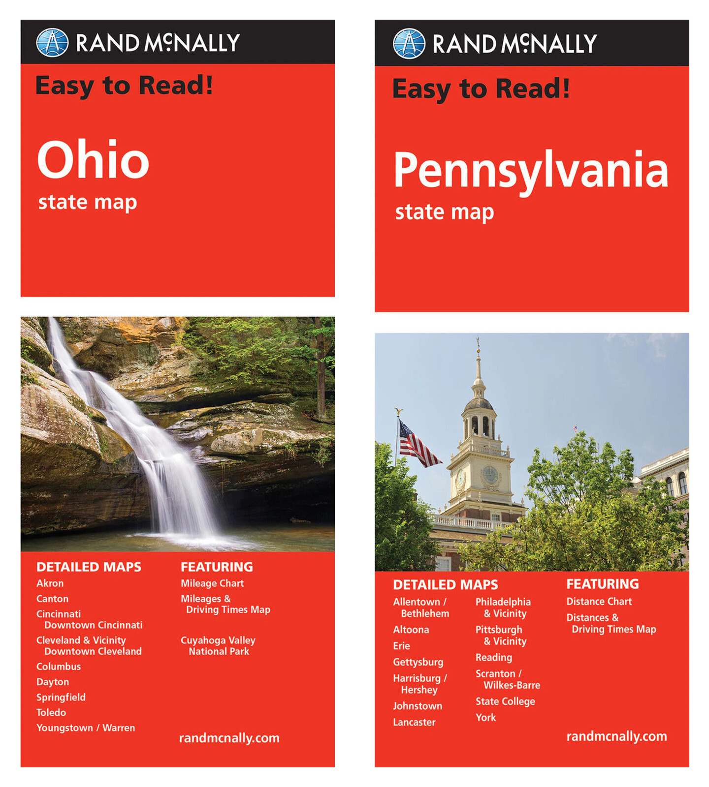 Rand McNally State Maps: Ohio and Pennsylvania (2 Maps)
