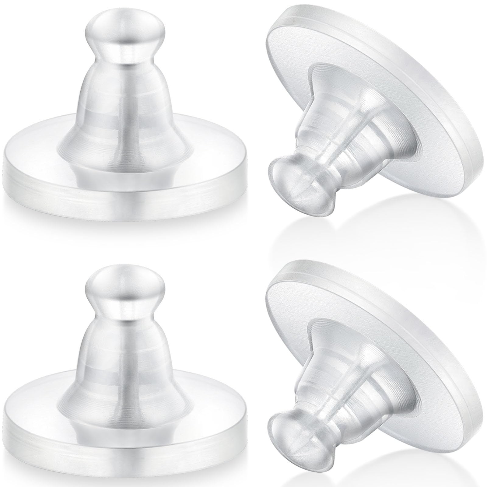 Earring Backs Rubber,100pcs Soft Clear Earring Backs for Studs,Hypoallergenic