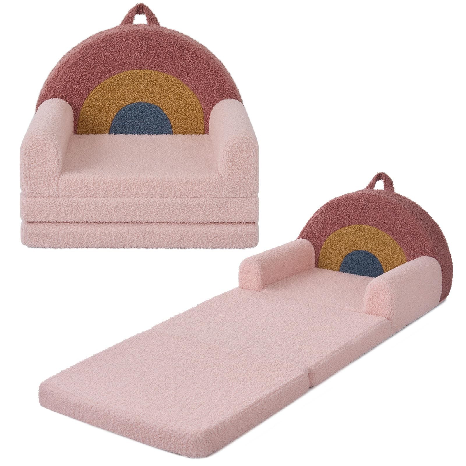 Blissful Diary Foldable Toddler Couch, 2-in-1 Comfy Toddler Chair  Lounger fo...