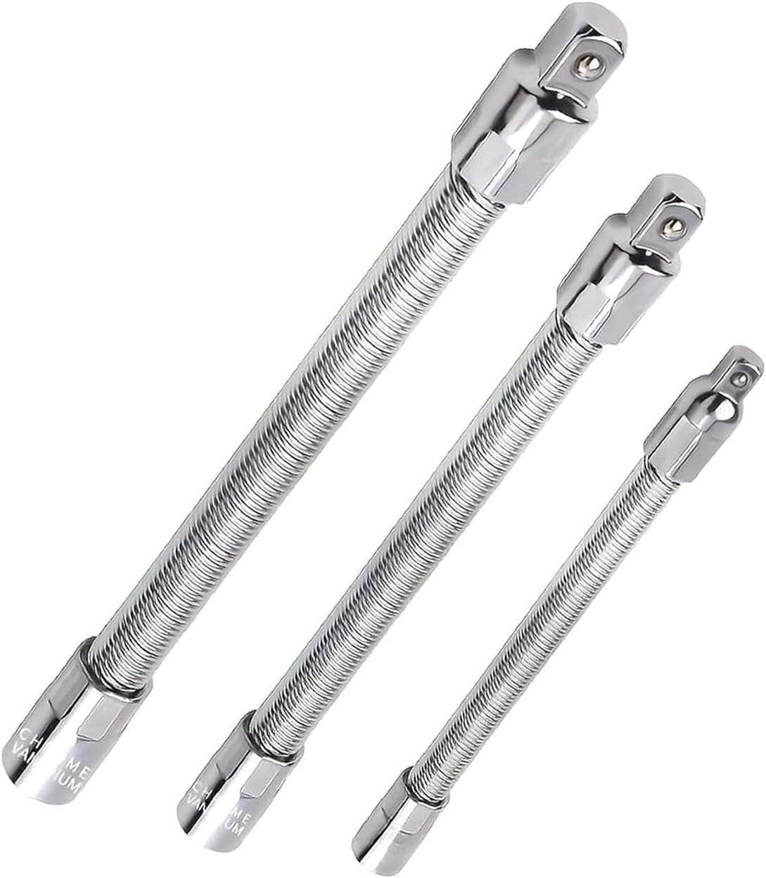 Flexible Socket Extension Rod Set, 1/4", 3/8", 1/2" Drive Adapter Kit