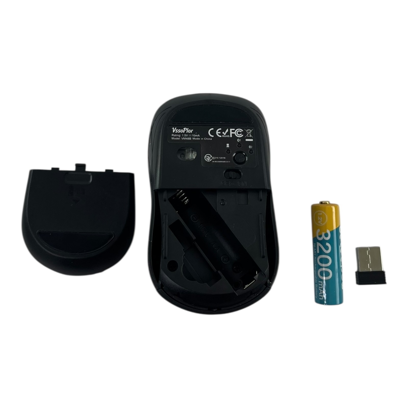 VssoPlor Wireless Black Mouse Model VM48B