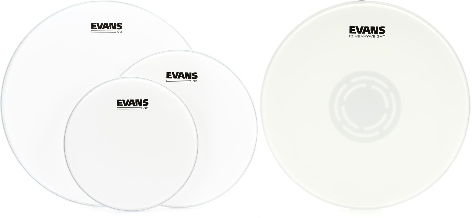Evans G2 Coated 3-piece Tom Pack - 10/12/16 inch + Evans B14HW Value Bundle