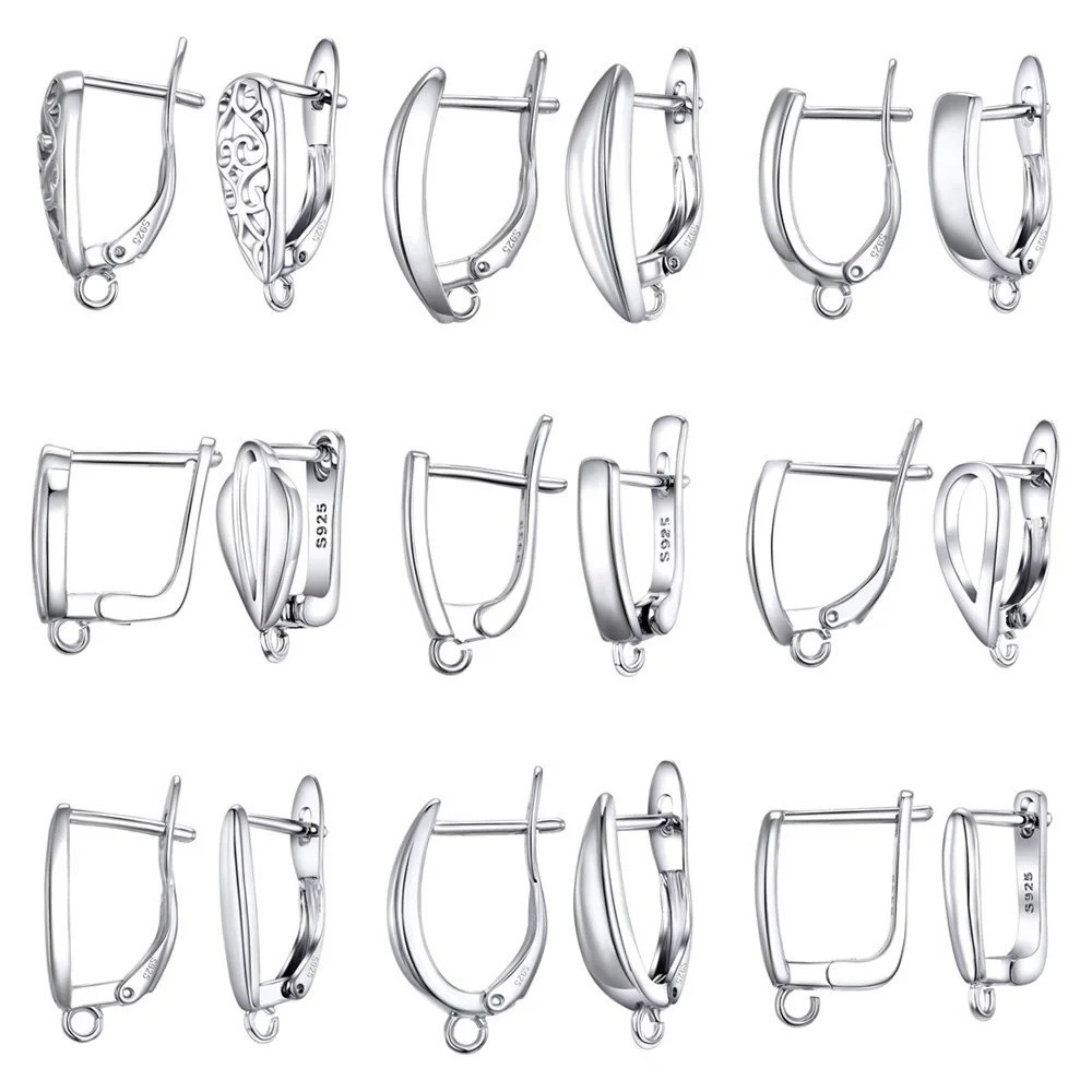 Hook Earrings Clasps Hooks Sterling Silver Earring Womens Jewelry Findings 1pair
