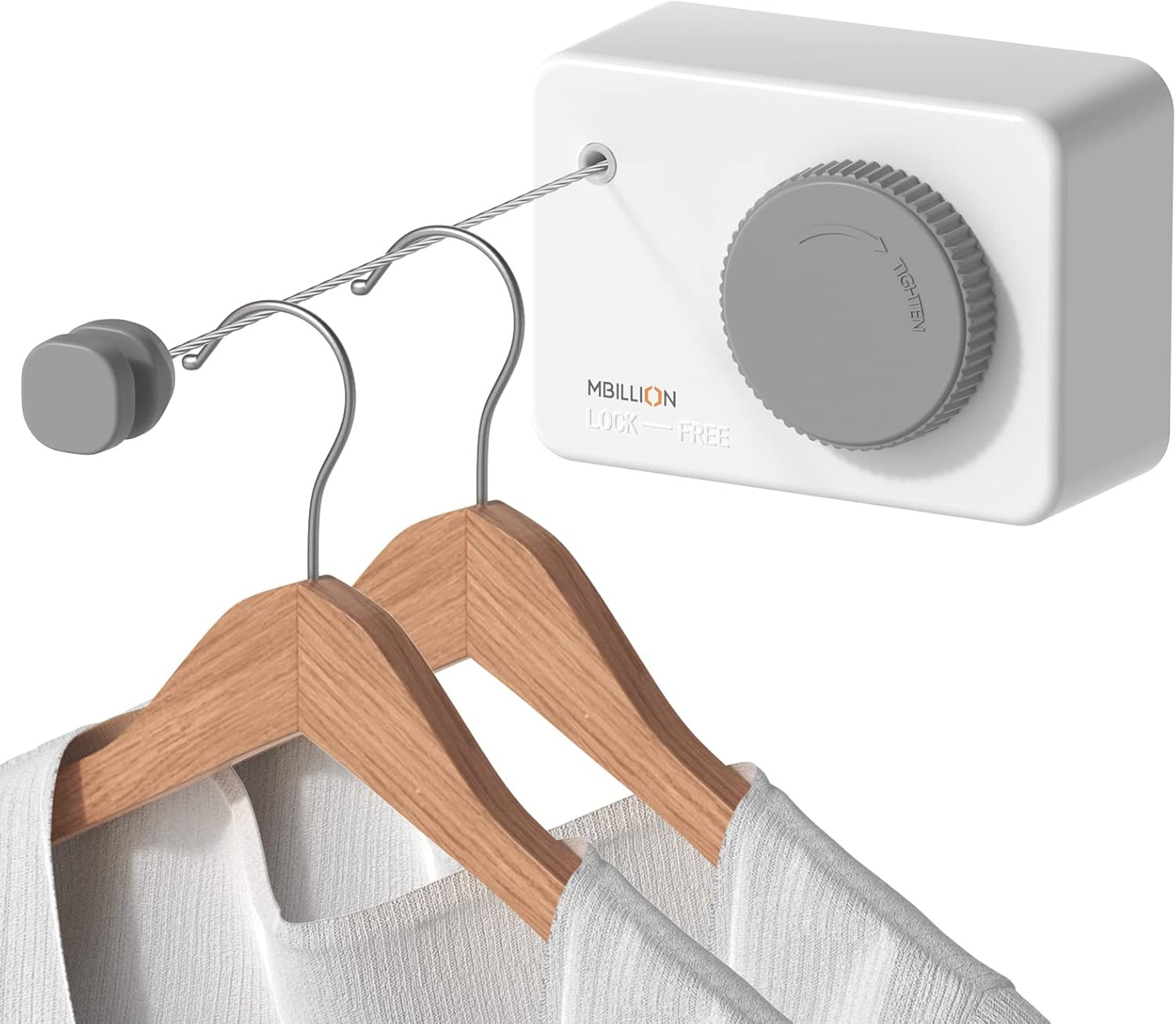 Retractable Clothesline 13.8Ft Heavy Duty Clothes Drying Laundry Line for Indoor