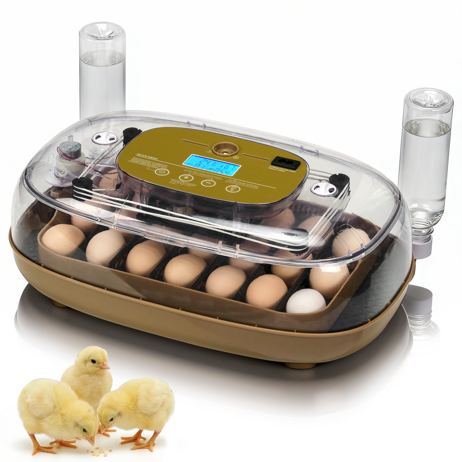 24 Egg Incubator with Automatic Egg Turning Egg Hatching Temp & Humidity Control