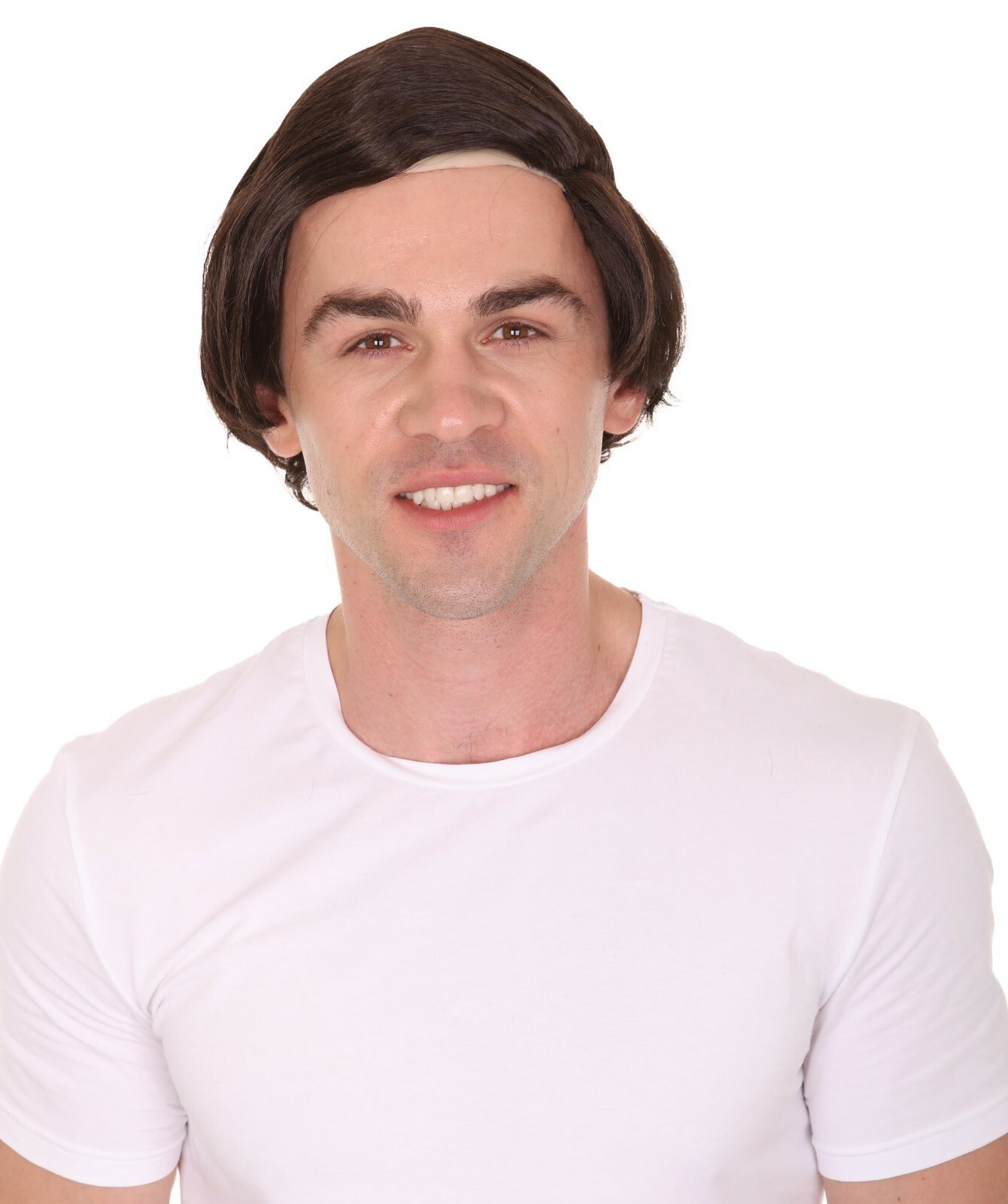Men Dark Brown Wig Comb Over Bald for Cosplay Halloween Party Fancy Dress HM-251
