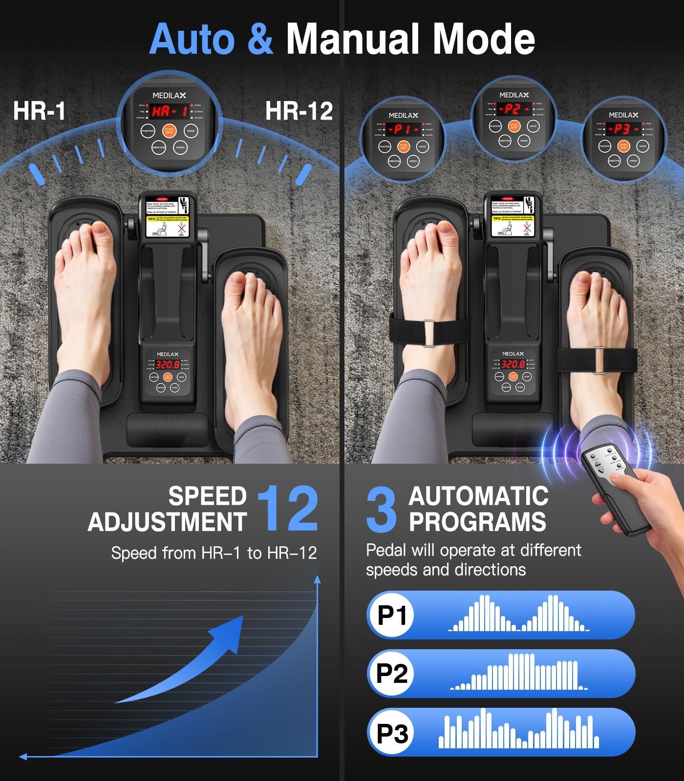 Under Desk Elliptical Machine, Portable Electric Elliptical Exercise Equipmen...