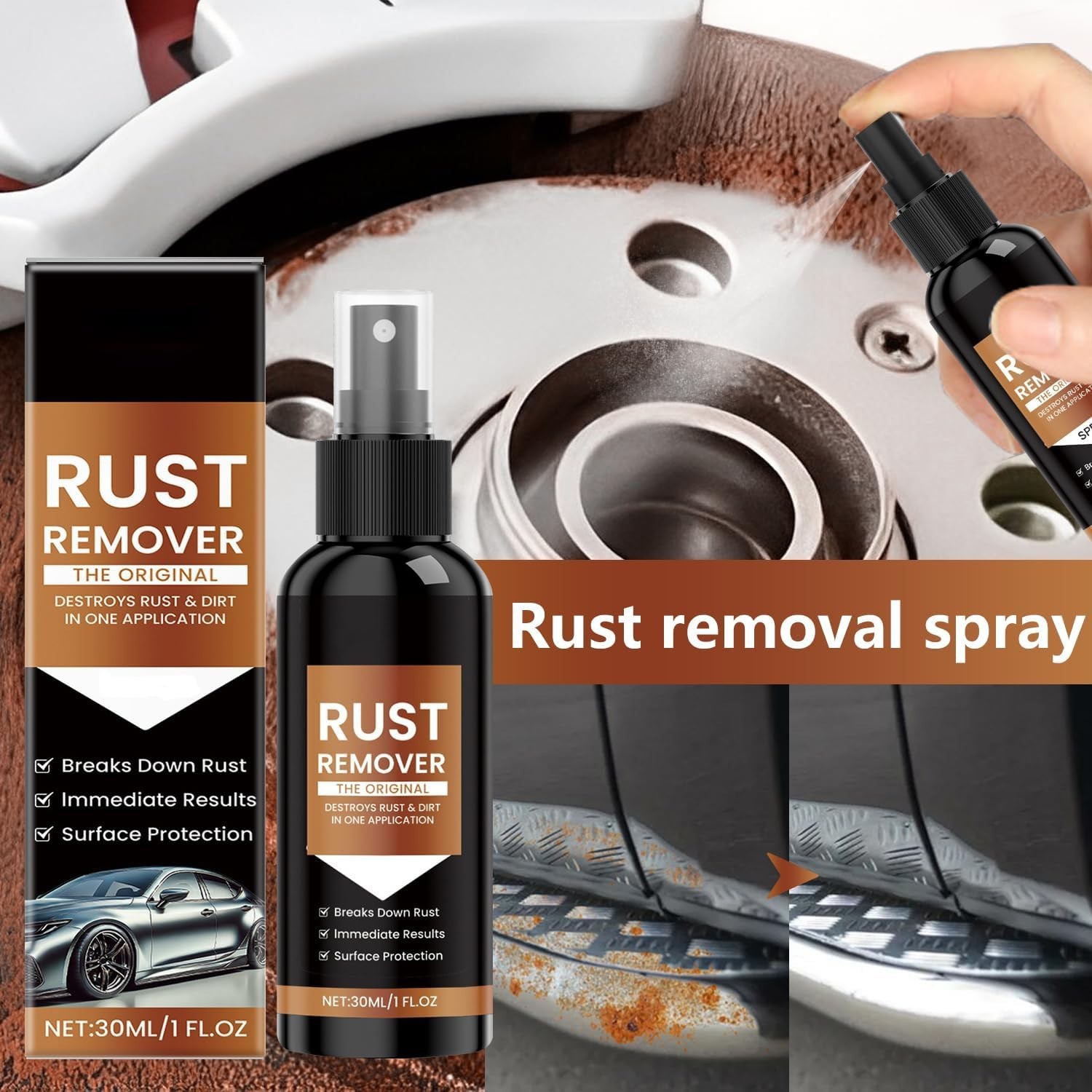 2PCS Nexa Rust Remover Spray, Rust Remover for Metal, Car Scratch Remover, Up...