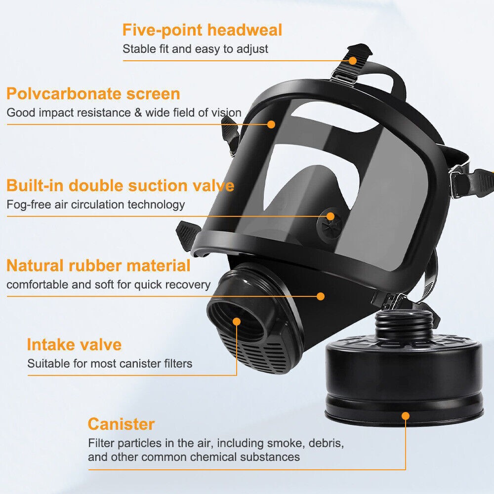 Chemical Gas Face Mask Full Face Protection Respirator Safety Filter Army US