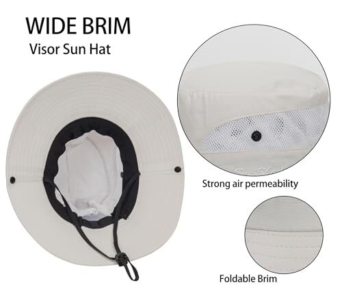 Womens Summer Sun Hat Beach Hat Wide Brim Outdoor UV Medium Solid Beige