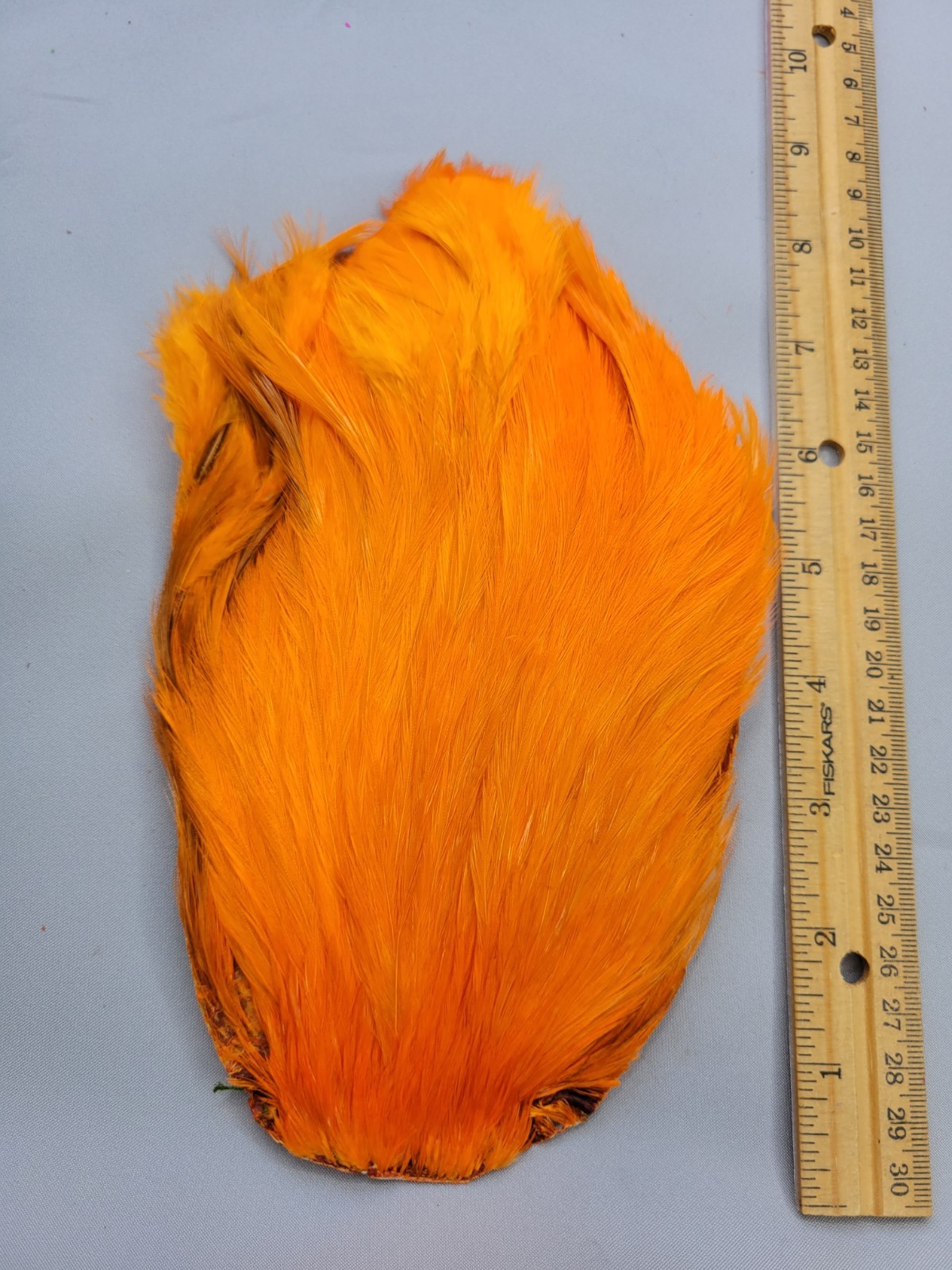 Lot 158,  Top Quality  HOT ORANGE  India Rooster Streamer Neck Cape Feathers