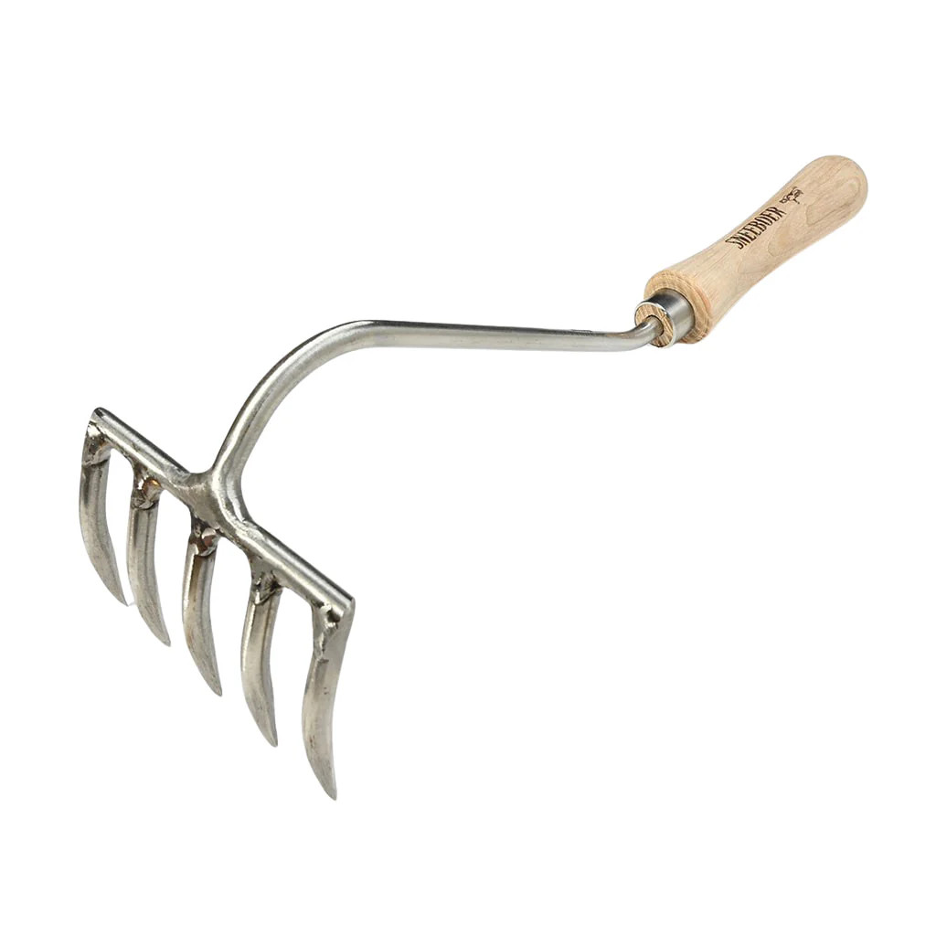 Sneeboer Hand Garden Rake 5-Tine Stainless Steel Hand-Forged Ash Soil Dutch NEW