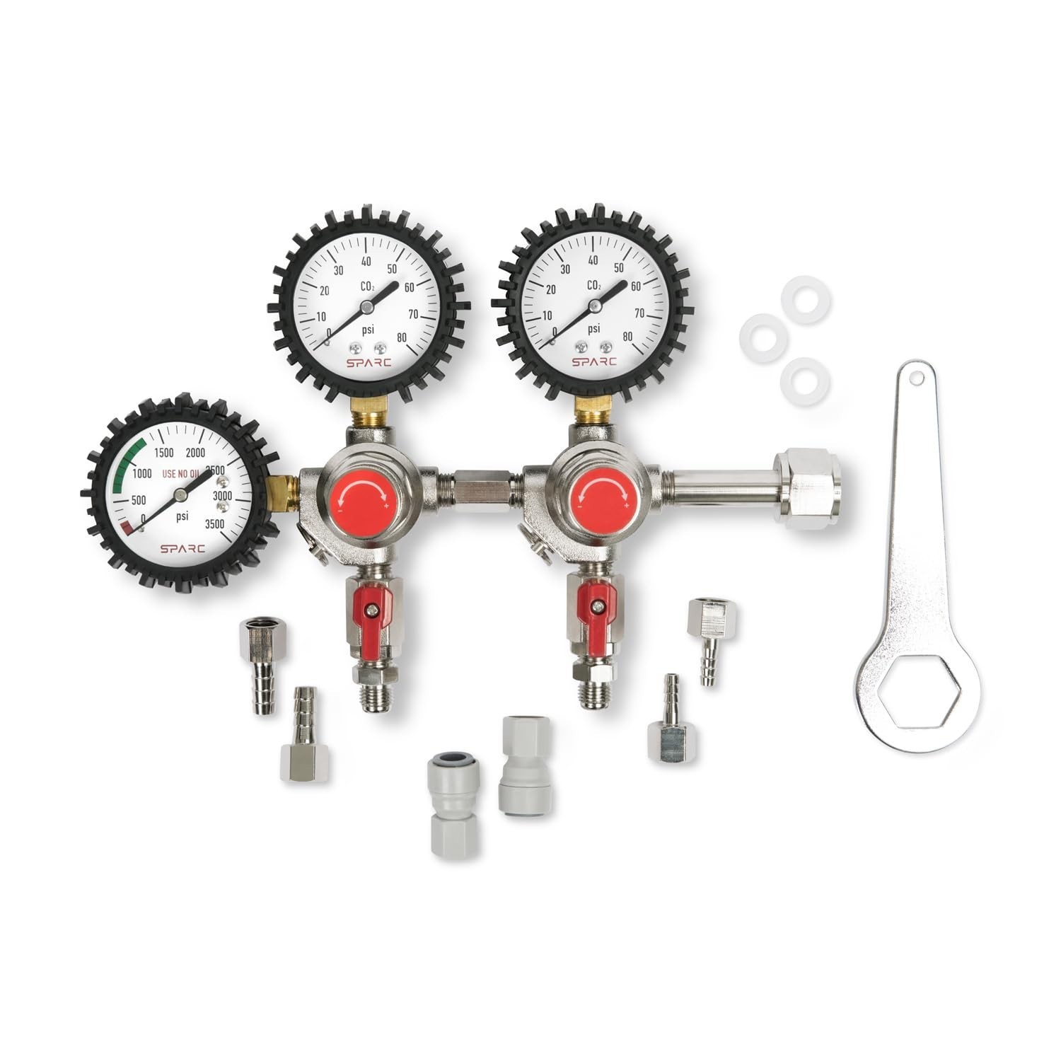 SPARC Premium Gen2 Dual CO2 Regulator for Kegerator - Double Tap C02 Regulato...