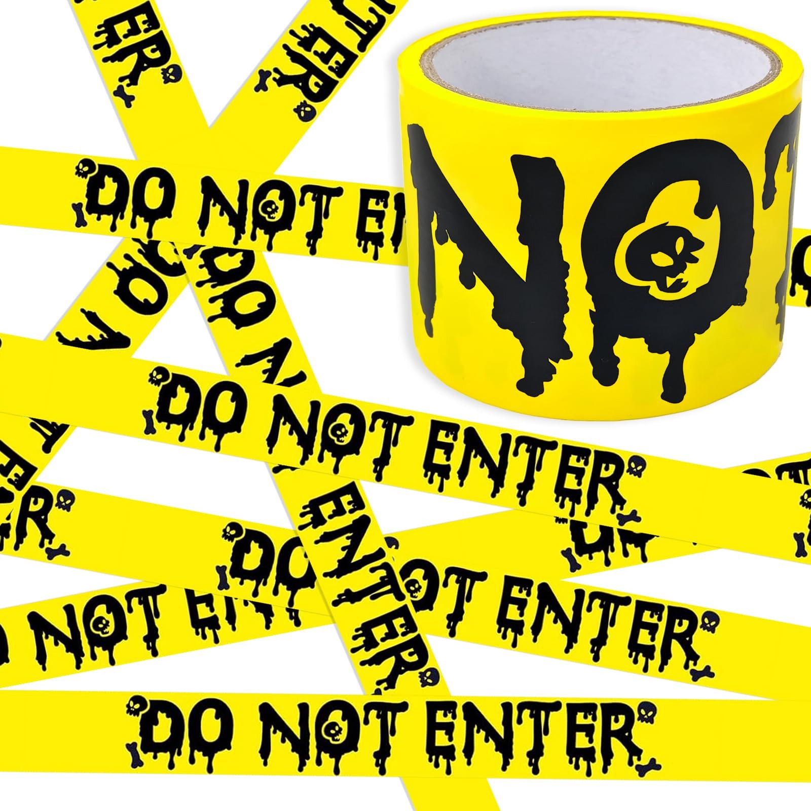 Halloween Decorations Caution Tape,Do Not Enter 7.6CM*25M, yellow-black