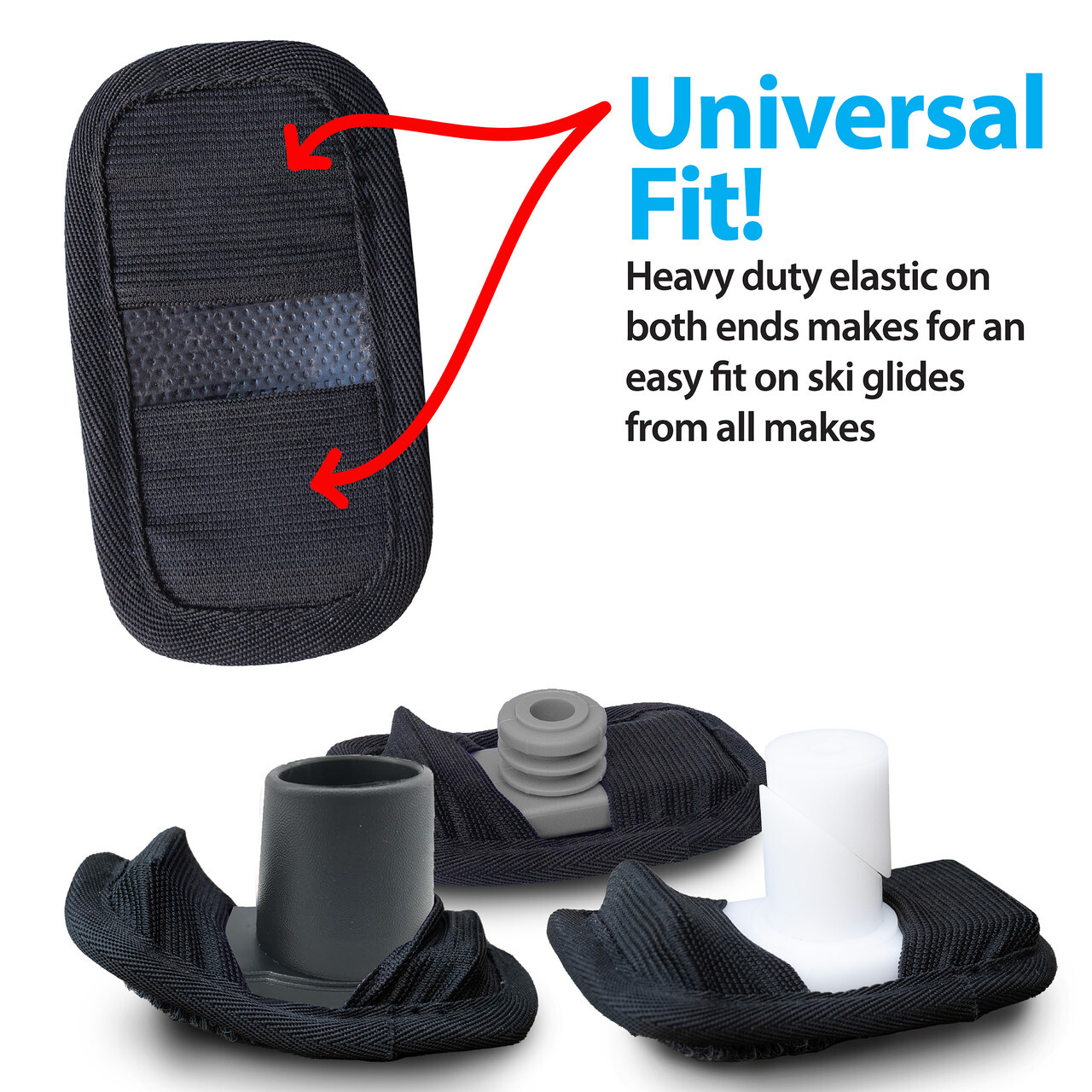Top Glides GlidePads Walker Ski Glide Covers (Black)