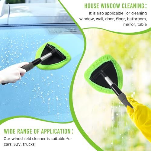 10 Pcs Car Window Cleaner Windshield Cleaning Supplies with Extendable Handle