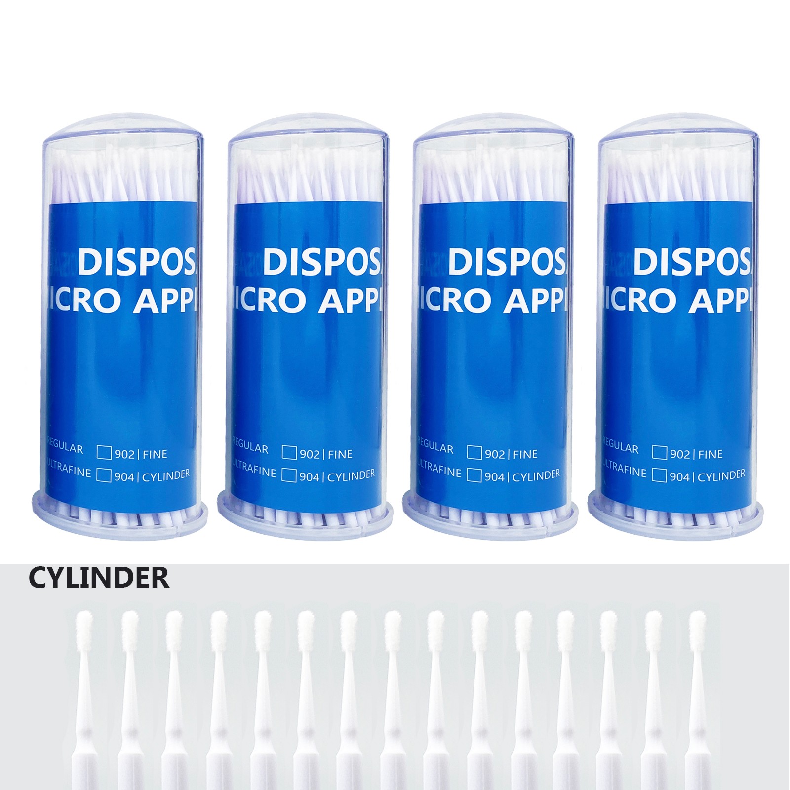 400 Micro Applicator Brushes Super Fine Tips (4 Kegs) White Disposable Dental