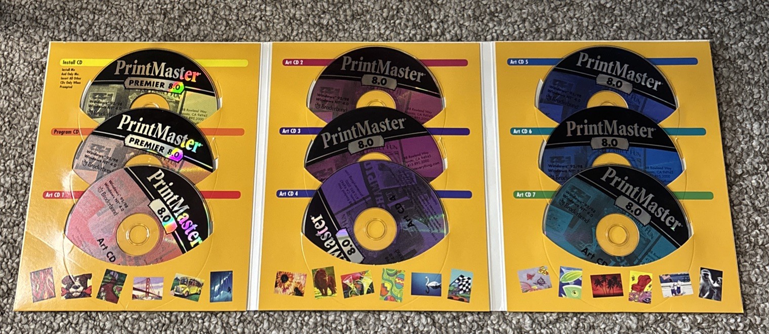 Vintage Print Master Premier 8.0 PC Software - WINDOWS 95 98
