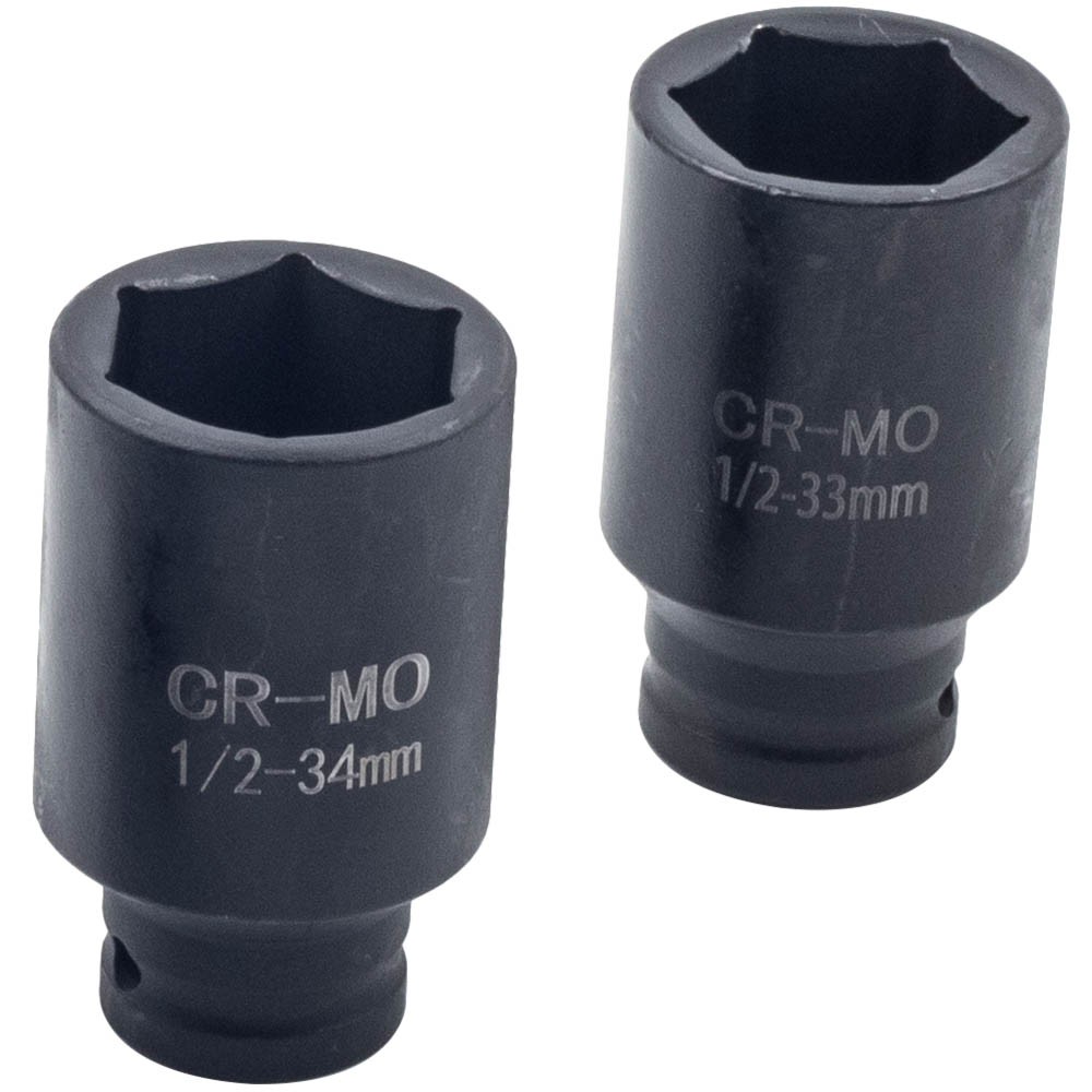 5pc 33mm-34-35-36-38mm 1/2'' Drive 6 Point Deep Spindle Axle Nut Socket Set Tool