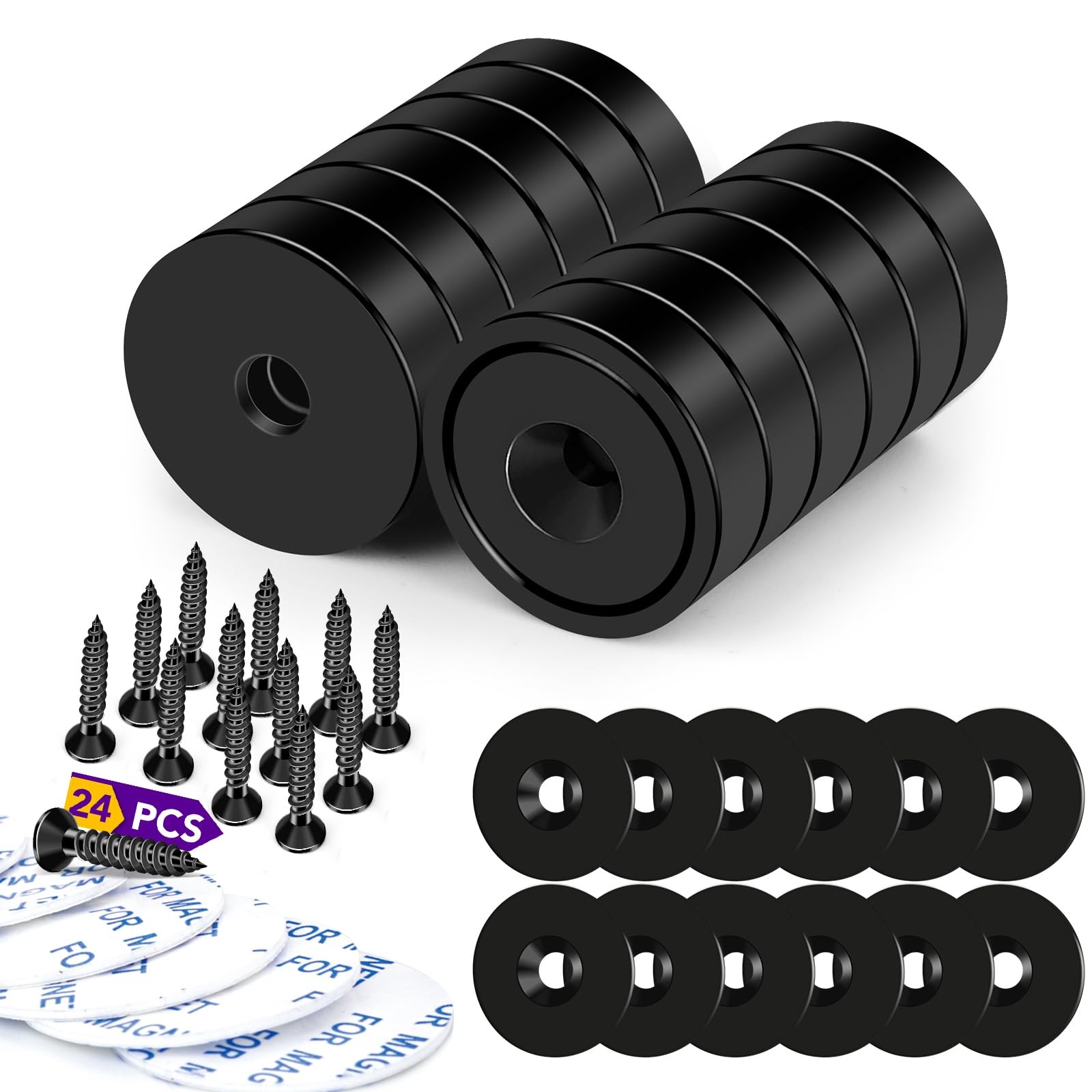Rare Earth Magnets Strong Neodymium Cup Magnets with Holes 12 Pcs