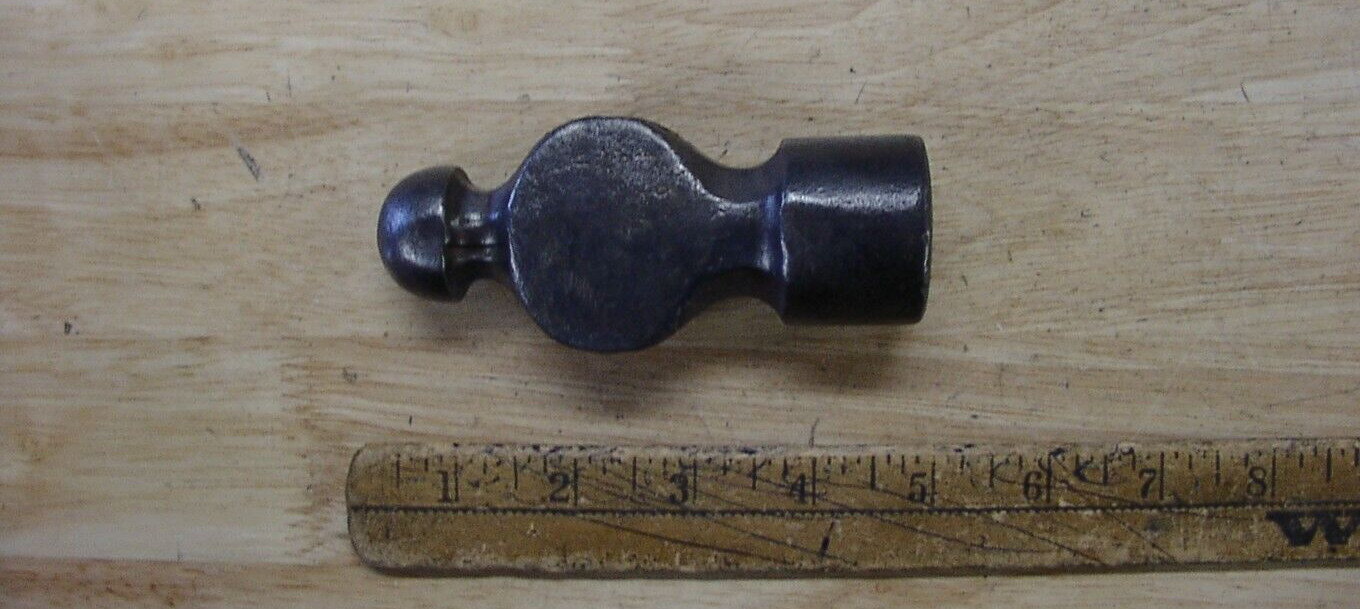 Old Used Tools,Vintage Unbranded 1lb. 7oz  4-7/16" Ball Peen Hammer Head,VGC