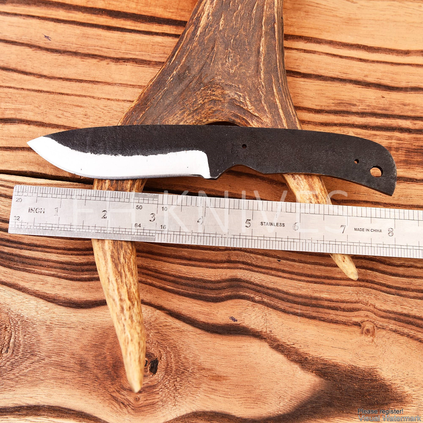 8'' Handmade Carbon Steel Hunting Knife making Sharp Skinner Blank Blade Knife