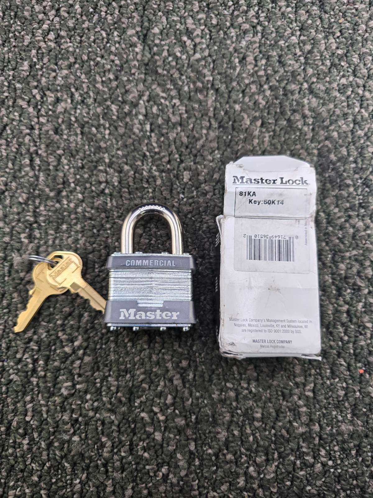 (QTY 2) Master Lock 81KA Commercial-Grade Laminated Steel Padlocks Keyed Alike