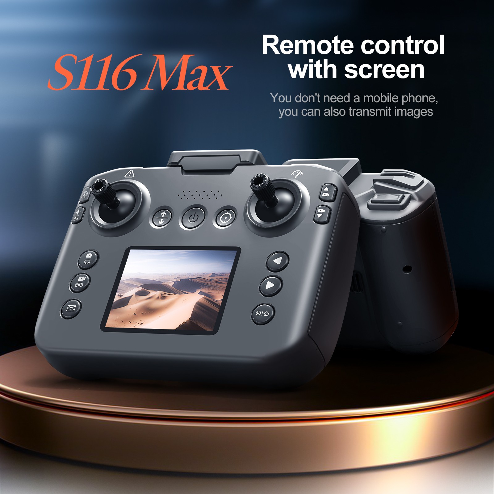 S116 GPS Drone with Screen Controller, Two-Batteries, Brushless Motor, Altitude