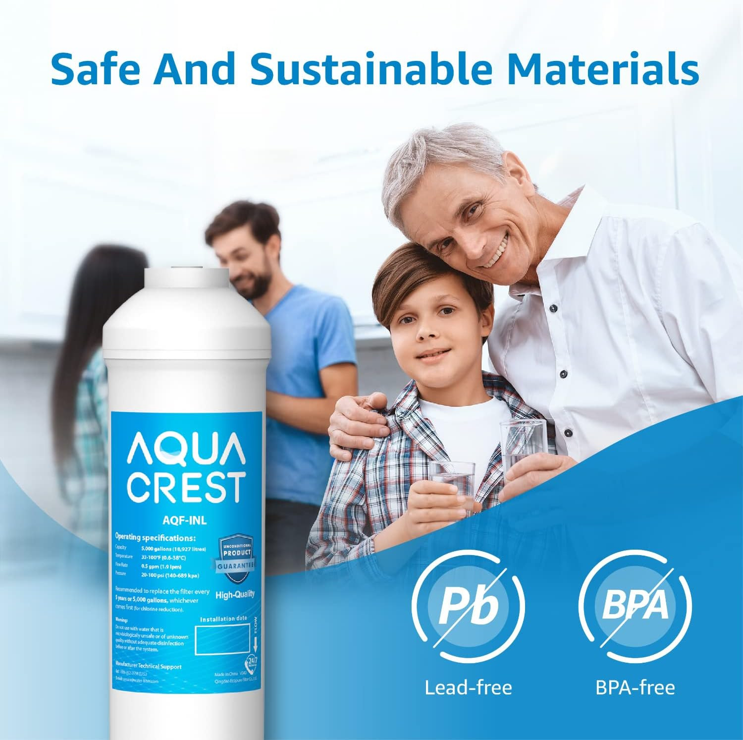 5 Years Inline Water Filter for Ice Maker with 1/4-Inch Direct Conne