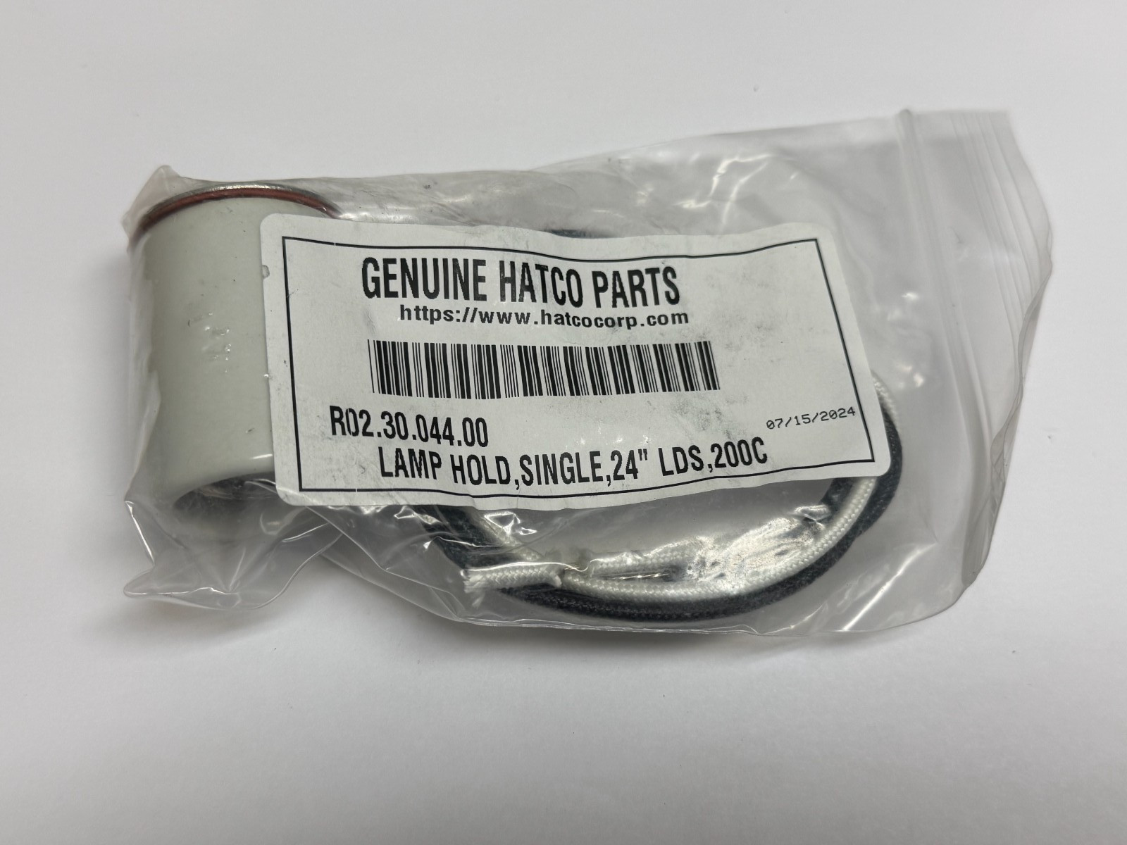 Hatco R02.30.044.00 Lamp Holder Socket with 24" Leads, Single, LDS 200C - OEM
