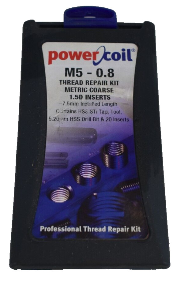 POWERCOIL 3520-5.00K M5 - 0.8 THREAD REPAIR KIT METRIC COARSE 1.5D INSERTS R22T2
