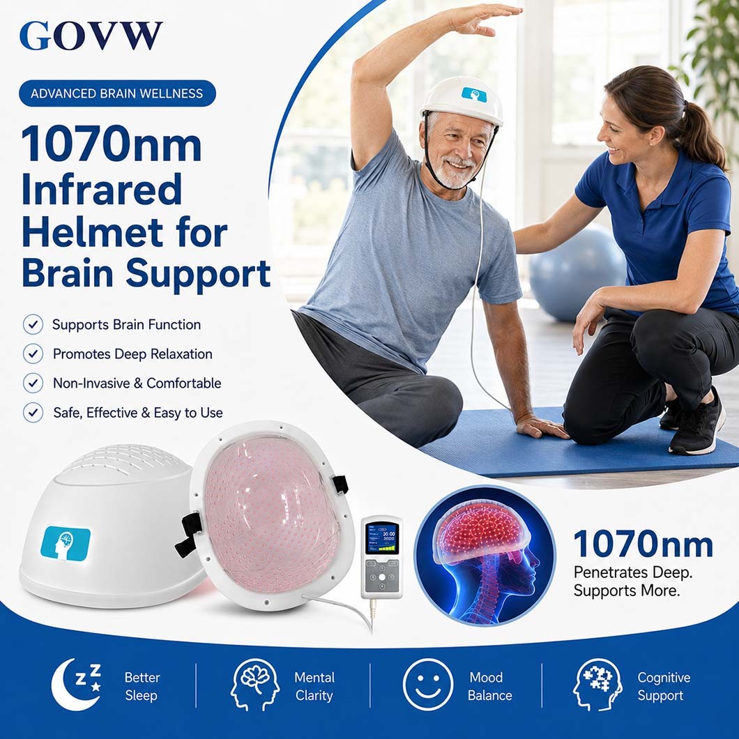 1070nm PBM Brain Helmet Near Infrared Light Therapy for Depression Stroke PTSD