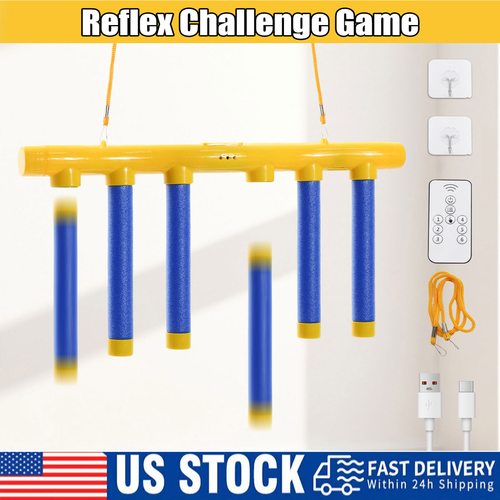 Reflex Challenge Game,Falling Sticks Game, New Hand Eye Coordination Training US