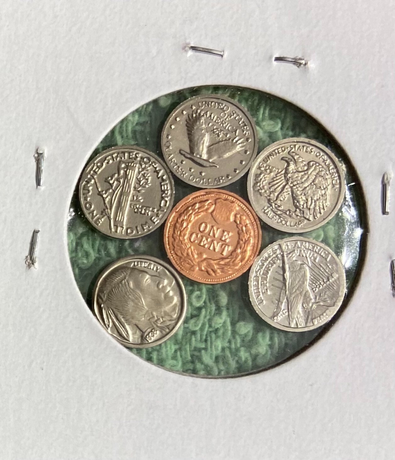 " FROM SANTA " - OBSOLETE MINI U.S. COINS SET IN HOLDER