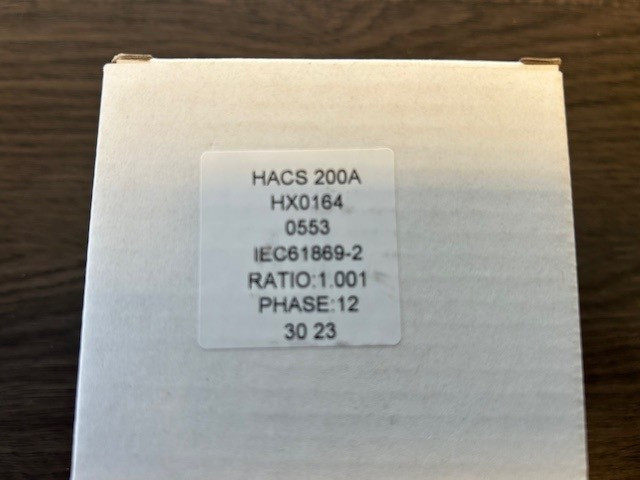 HACS 200A HX0164 0553 IEC61869-2 RATIO:1.001 PHASE:12 30 23