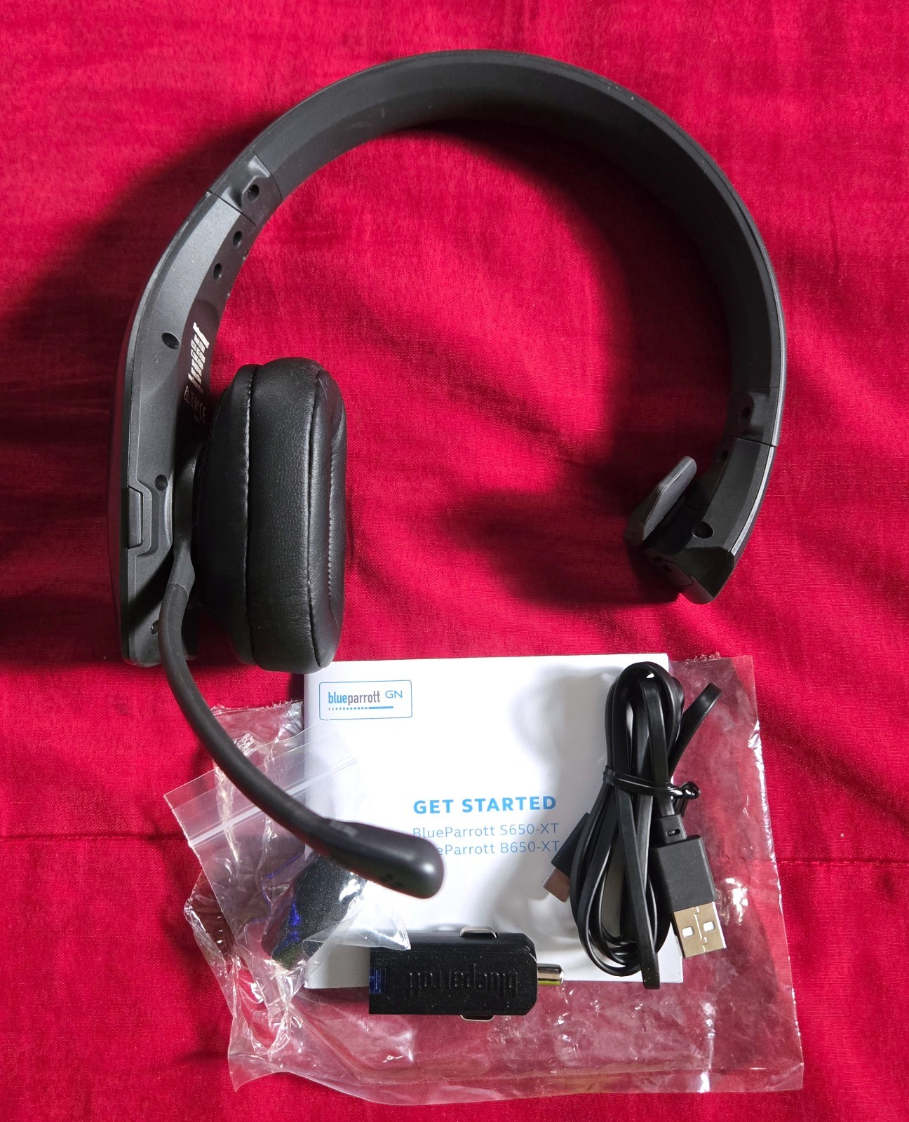 BlueParrott B650-XT Bluetooth Headset Noise-Cancelling, Black, Blue Parrot