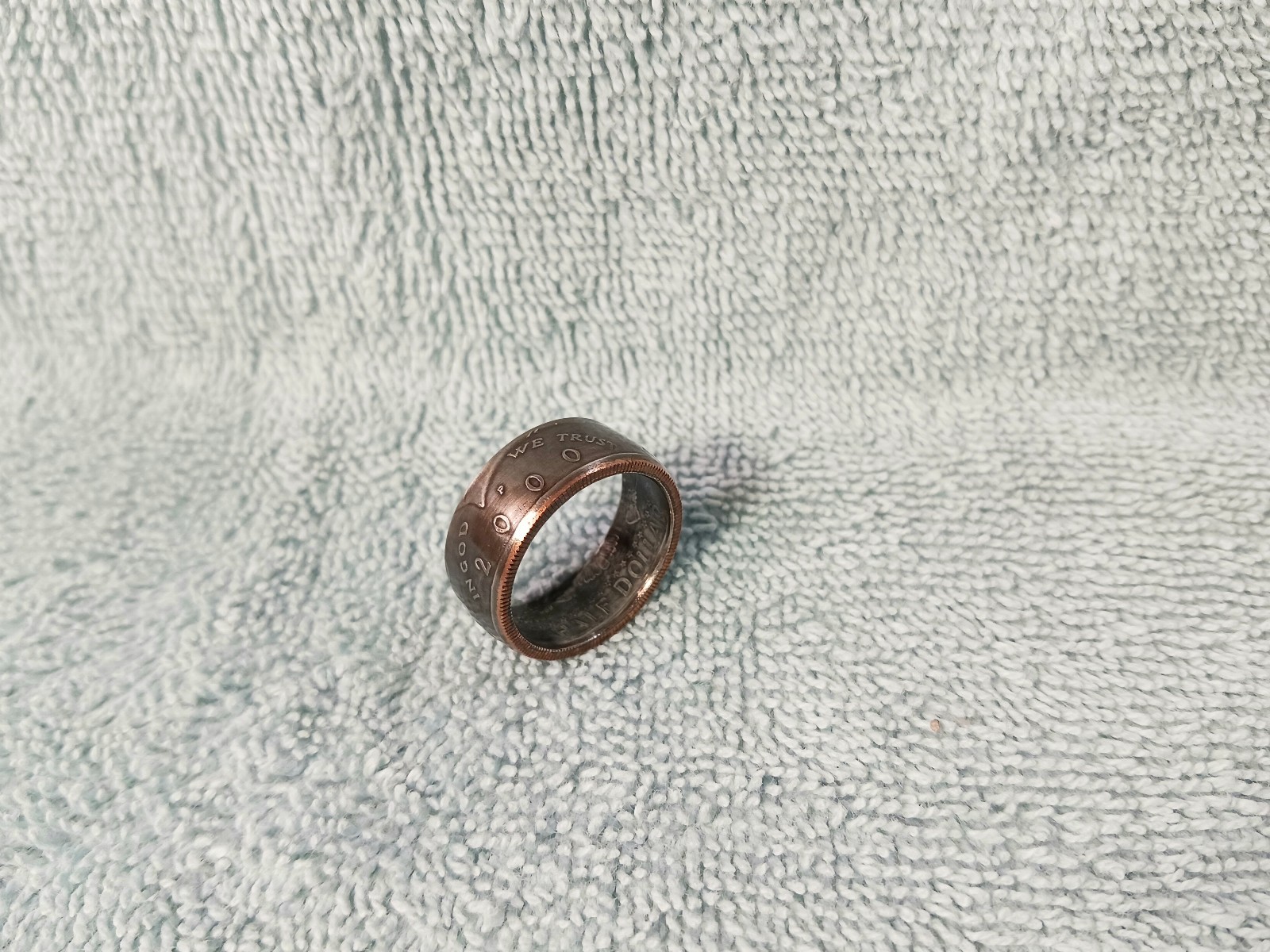 2000 Kennedy Half Dollars  size 10- 1/2 coin ring  handmade mixed metals #2