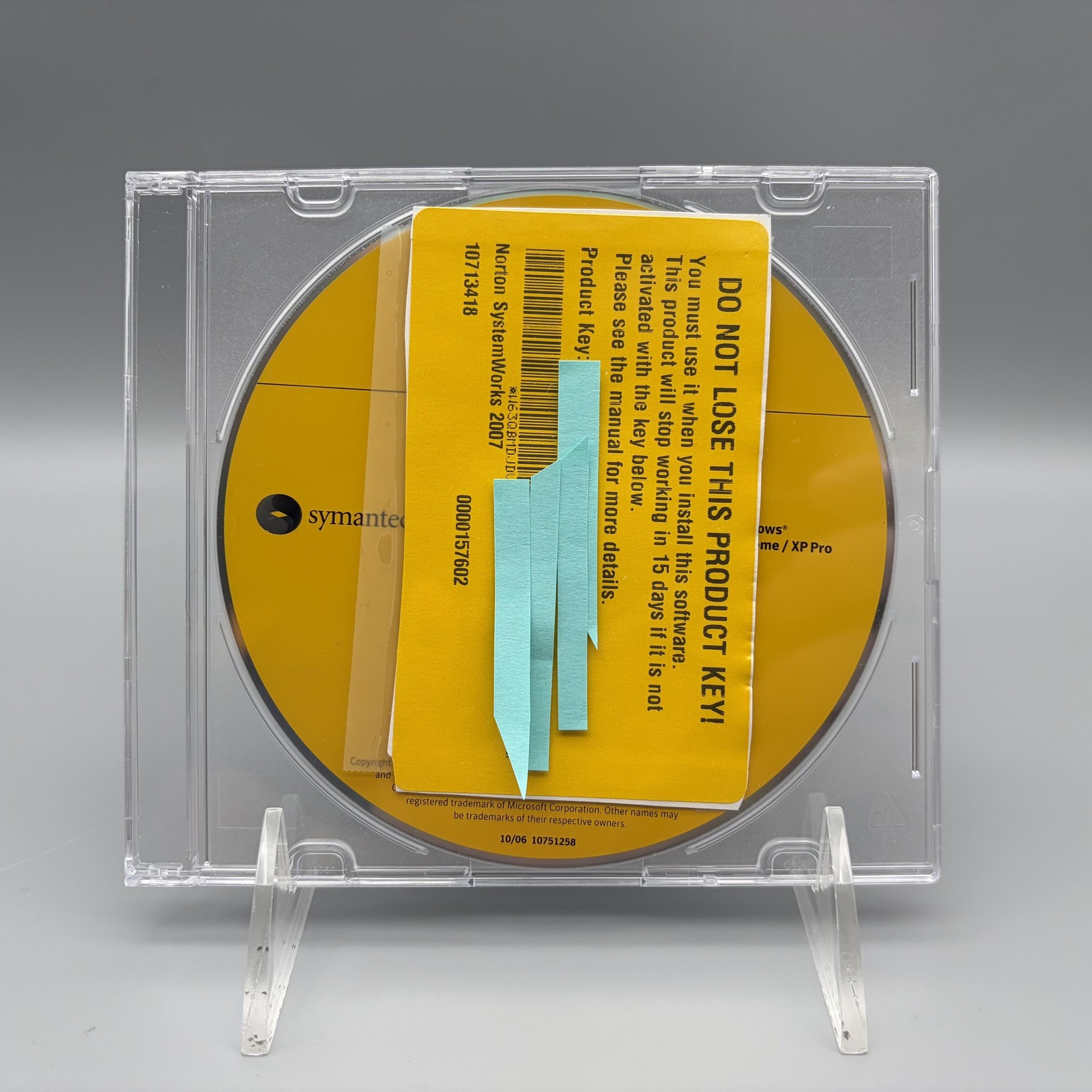 Vintage 2006 Norton SystemWorks Standard Edition Windows XP CD W/ Key