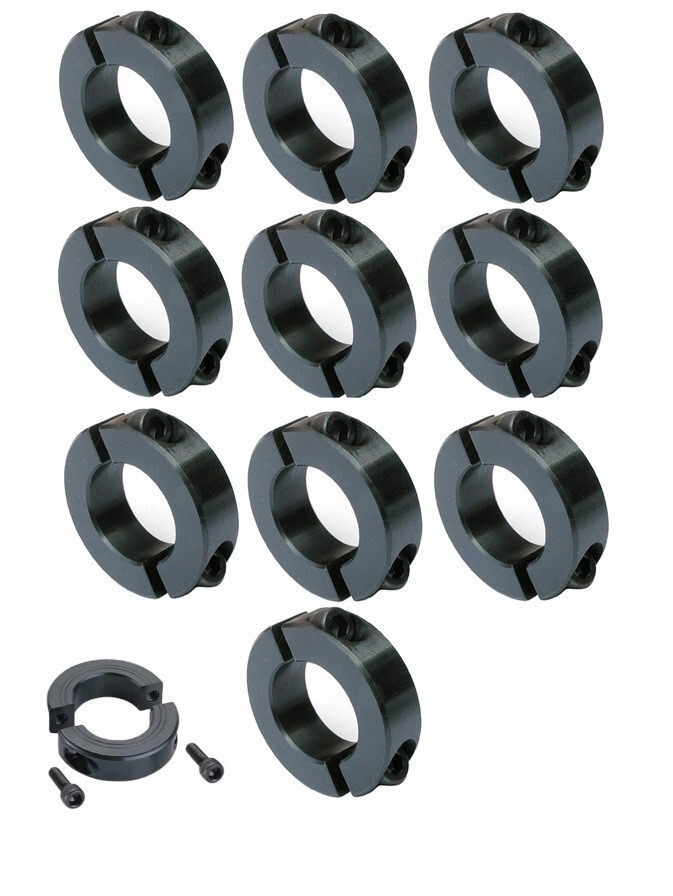 10-Pack 5/8" Bore Double Split Shaft Locking Collar Black Oxide Finish
