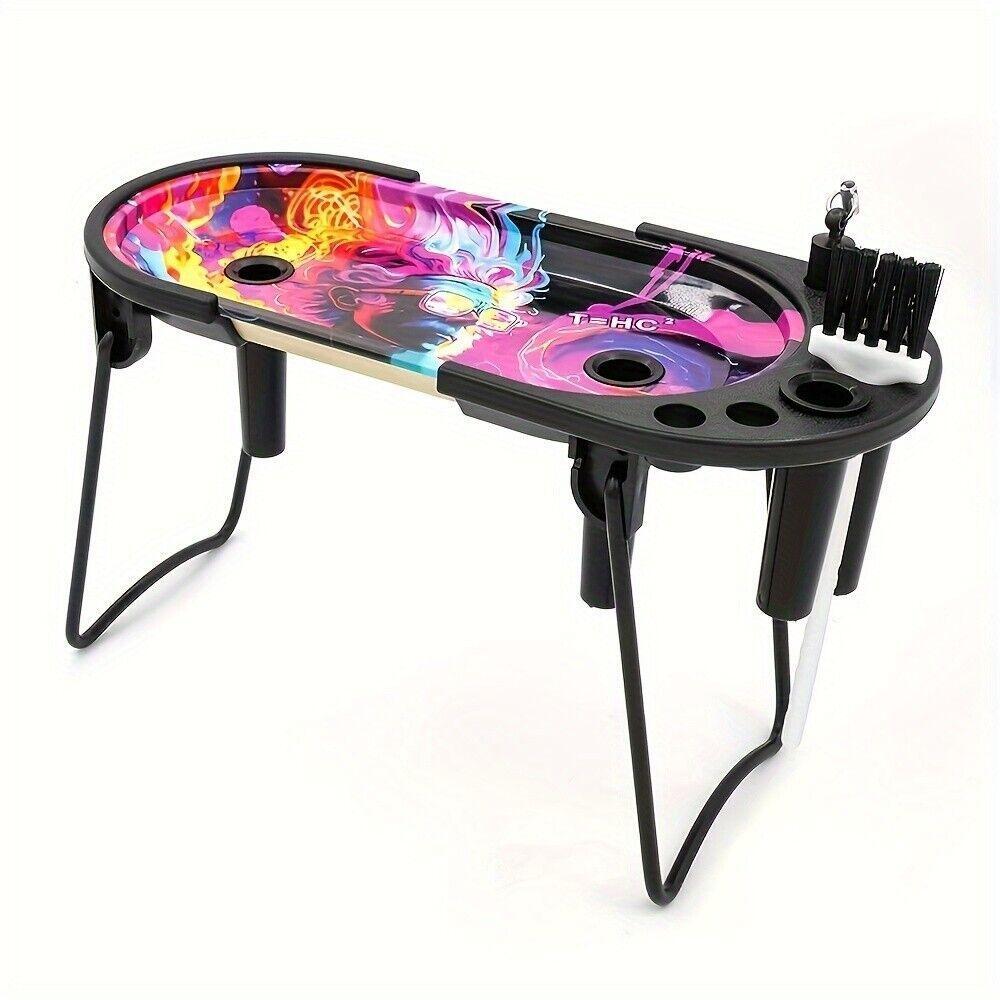Tinplate Rolling Tray Cone Loader Set, Metal Foldable Stand Rolling Tray Console