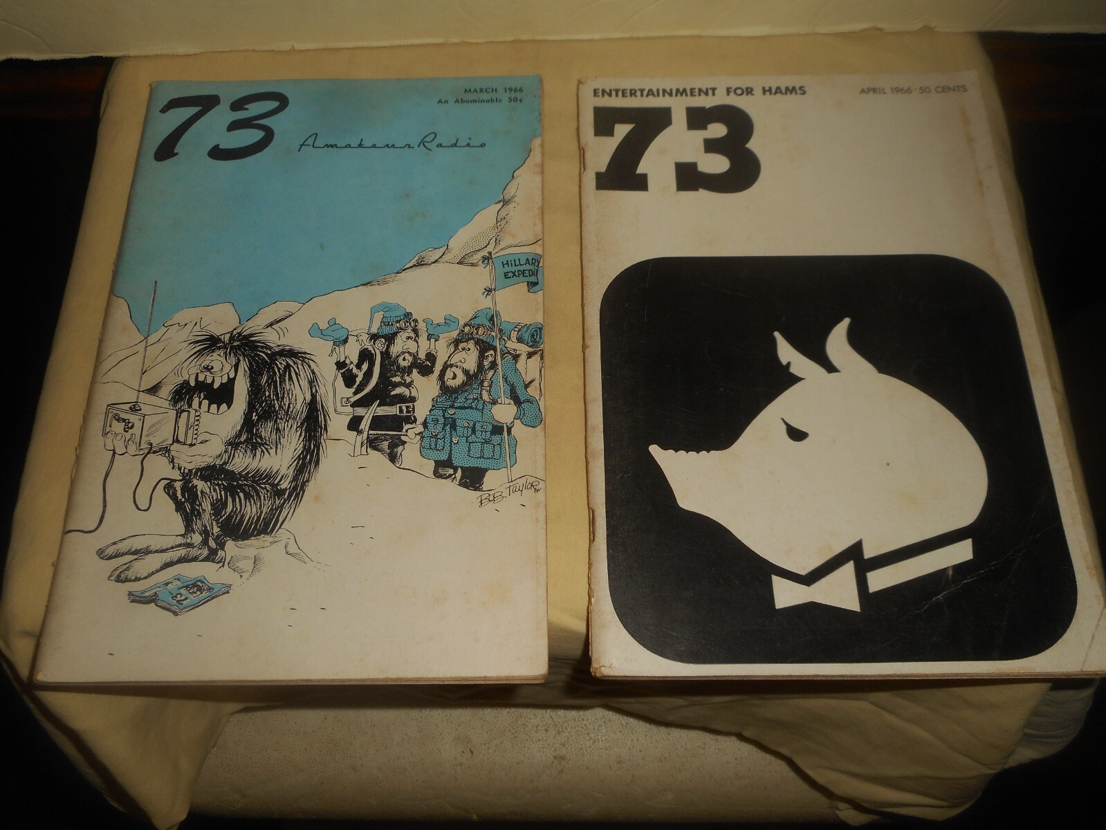 73 Amateur Radio Magazines Lot April 1966 PLAYBOY PIG Cover 1988 Rhombic Antenna
